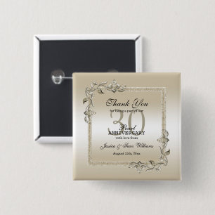 Pearl Gem & Glitter 30th Wedding Anniversary   Button