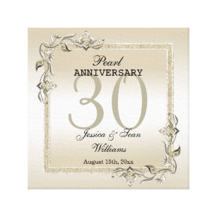Pearl Gem & Glitter 30th Wedding Anniversary  Canvas Print
