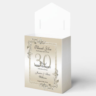 Pearl Gem & Glitter 30th Wedding Anniversary Favor Boxes