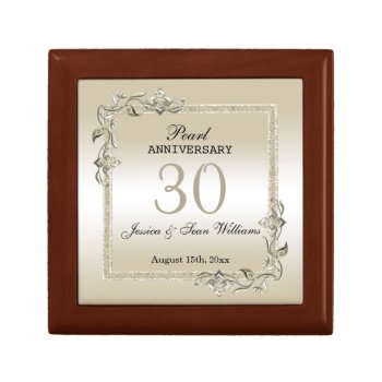 Pearl Gem & Glitter 30th Wedding Anniversary  Gift Box by shm_graphics at Zazzle