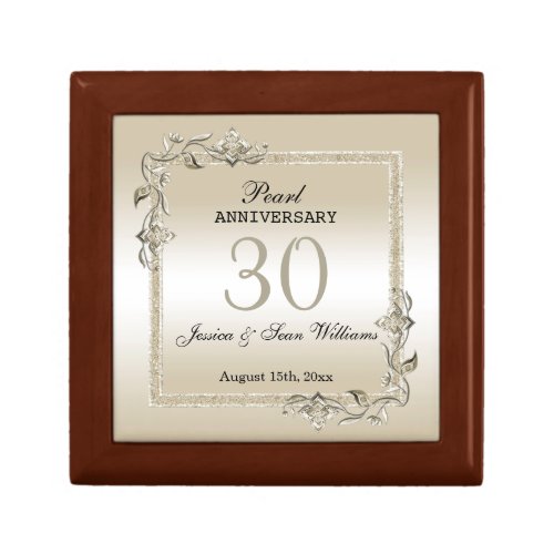 Pearl Gem  Glitter 30th Wedding Anniversary  Gift Box