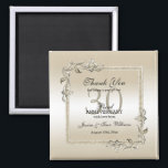 Pearl Gem & Glitter 30th Wedding Anniversary    Magnet<br><div class="desc">Glamorous and elegant posh 30th Pearl Wedding Anniversary party thank you magnet with stylish pearl gem stone jewels corner decorations and matching colored glitter border frame. A romantic design for your celebration. All text, font and font color is fully customizable to meet your requirements. If you would like help to...</div>
