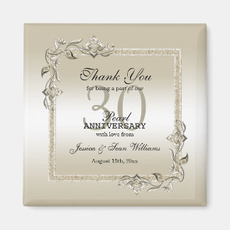 Pearl Gem & Glitter 30th Wedding Anniversary    Magnet