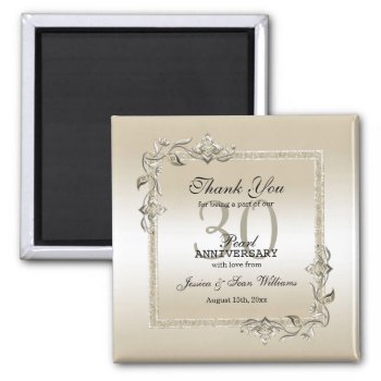 Pearl Gem & Glitter 30th Wedding Anniversary    Magnet by shm_graphics at Zazzle