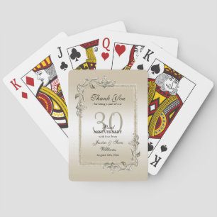 Pearl Gem & Glitter 30th Wedding Anniversary Poker Cards