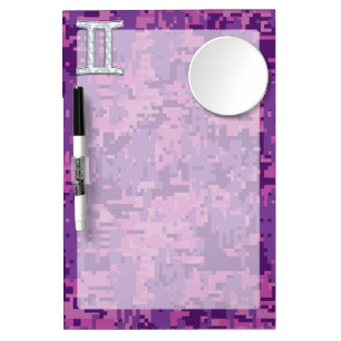 Pearl Gemini Zodiac Symbol on Digital Camouflage Dry Erase Board With Mirror