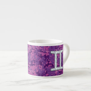 Pearl Gemini Zodiac Symbol on Digital Camouflage Espresso Cup