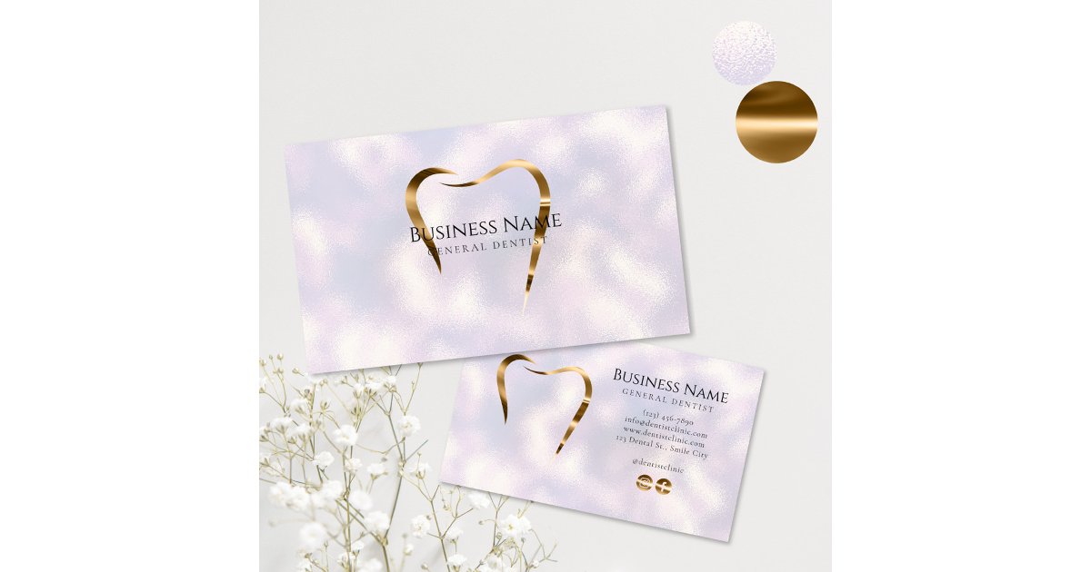 pearl-gold-dentist-business-card-zazzle