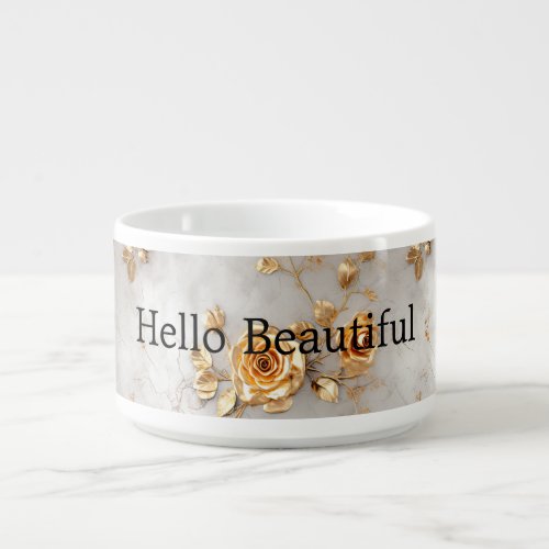 Pearl Gold Roses Floral Wedding Bowl