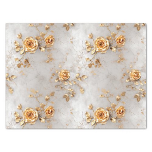 Pearl Gold Roses Wedding Tissue Paper