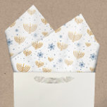 Pearl Gray Hanukkah Menorah Star of David Pattern Tissue Paper<br><div class="desc">This design features a watercolor golden menorah and Star of David pattern set on a pearl gray / smoke white background. The background color may be changed to,  literally,  any color you like! Just choose the customize tool.</div>