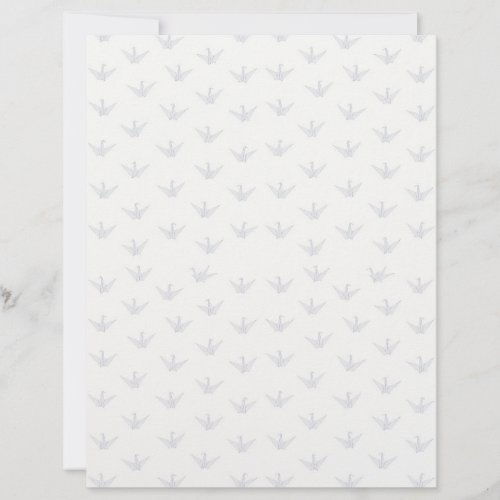 Pearl Gray Origami Cranes on Near White