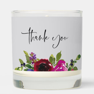 Pearl Grey Floral Bridal Shower Candle Favor