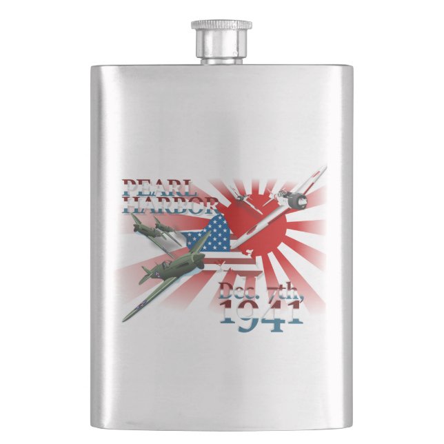 Pearl Habor December 7, 1941 Hip Flask (Front)
