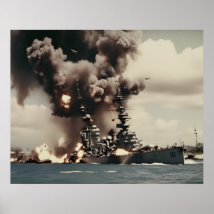Pearl Harbor Attack Vintage Poster