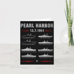 Pearl harbor battleship memorial day december 7th card
