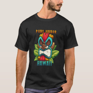 Pearl Harbor Hawaii Angry Tiki Mask Graphic T-Shirt