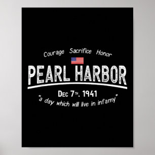 Pearl Harbor Memorial Day Hawaii Usa Flag Day Of Poster