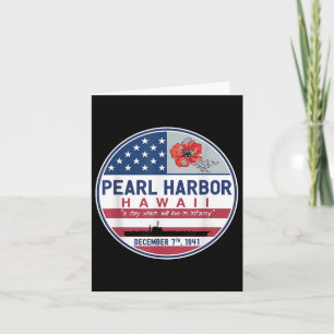 Pearl Harbor Memorial Hawaii Vintage Usa Flag Day Card