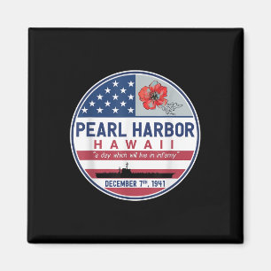 Pearl Harbor Memorial Hawaii Vintage Usa Flag Day Magnet