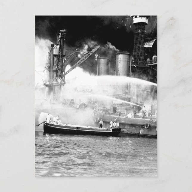 Pearl Harbor, taken by surprise_War image Postcard (Front)