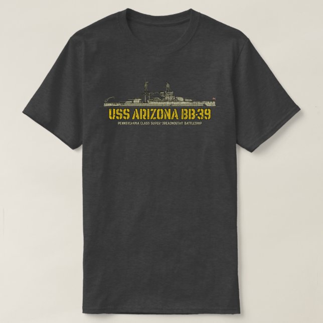 Pearl Harbor USS Arizona BB39 1916 T-Shirt (Design Front)