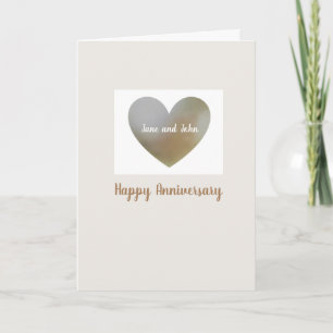Pearl heart anniversary card- personalised card
