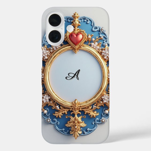 Pearl Heart Glow Luxe ✨ Romantic Elegant Frame Case-Mate iPhone Case (Back)