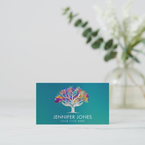 Pearl Helping Hands Tree Business Card Zazzle