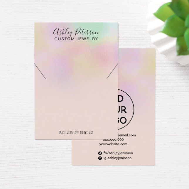 Pearl holographic ombre jewelry necklace display (Desk)