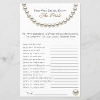 Pearl How Well Do You Know the Bride game