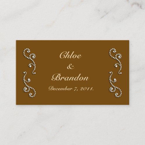 Pearl Icing on Mocha Wedding Website Card