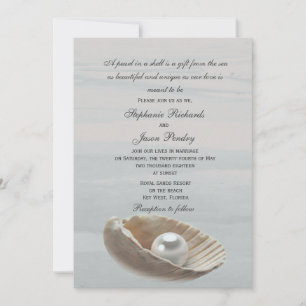 Pearl in a Shell Wedding Invitation