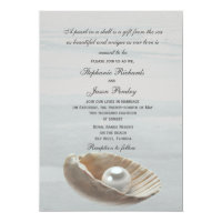 Pearl in a Shell Wedding Invitation
