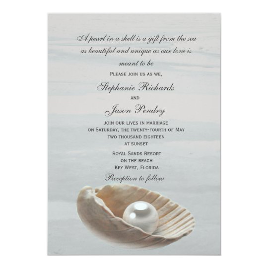 Pearl in a Shell Wedding Invitation Zazzle