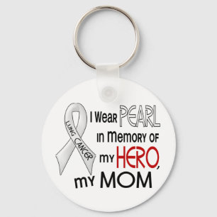 Pearl In Memory Of My Mom Lung Cancer Keychain
