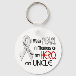 Pearl In Memory Of My Uncle Lung Cancer Keychain