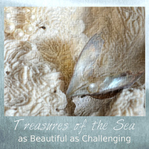 Pearl in Oyster and Natural Sea Coral Photographic Jigsaw Puzzle