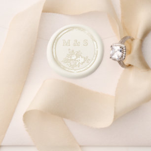 Pearl Initials With Floral Arrangement Wax Seal Stamp
