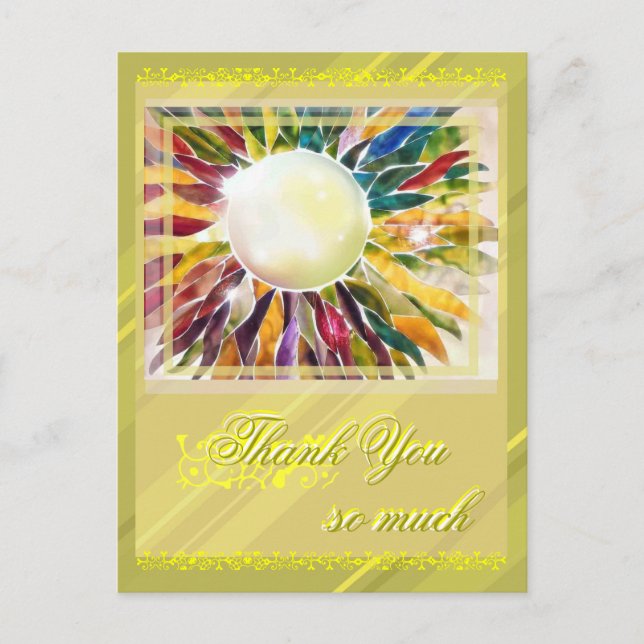 Pearl Jewelry Leaves Excellent Thank You Card (Front)