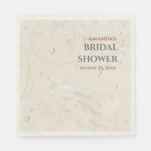Pearl Jewels Bridal Shower Napkins