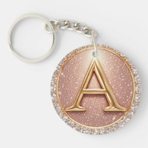 Pearl Letter A Monogram Gift For Women Keychain