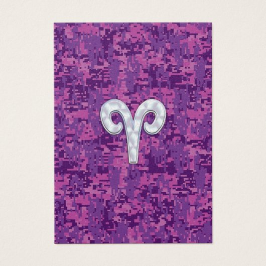 Pearl Like Aries Zodiac Sign on Digital Camo (Front)