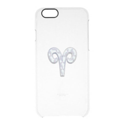 Pearl Like Aries Zodiac Sign on Digital Camo Clear iPhone 66S Case