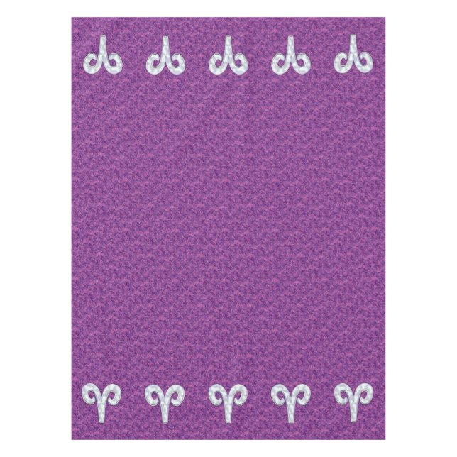 Pearl Like Aries Zodiac Sign Pink Camouflage Tablecloth (Front)
