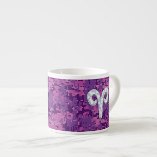 Pearl Like Aries Zodiac Symbol Digital Camouflage Espresso Cup