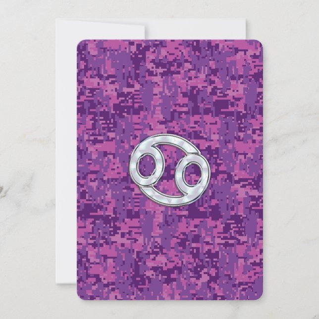 Pearl Like Cancer Zodiac Sign on Digital Camo (Front)