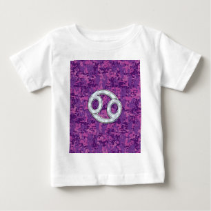 Pearl Like Cancer Zodiac Sign on Digital Camo Baby T-Shirt