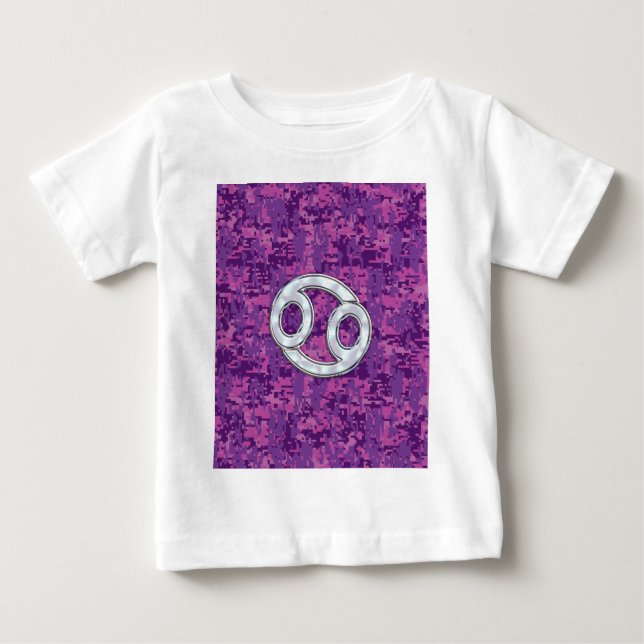 Pearl Like Cancer Zodiac Sign on Digital Camo Baby T-Shirt (Front)