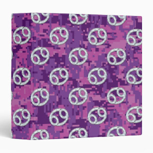 Pearl Like Cancer Zodiac Sign on Digital Camo Binder